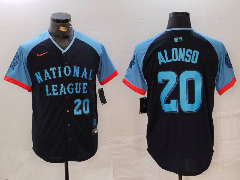 Men New York Mets #20 Alonso Blue All star 2024 Nike MLB Jersey style 5